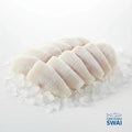 Farm-raised Swai fish fillets on ice, fresh premium seafood for home cooking